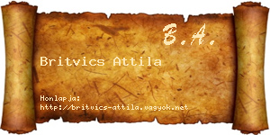 Britvics Attila névjegykártya
